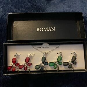 NWT* Roman Interchangeable Dragonfly Necklace Set (bin A)